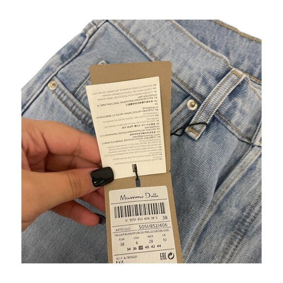 Massimo Dutti Womens Jeans EU 38 US 6 Straight Leg Blue High rise 5051/852 NWT - Picture 7 of 16